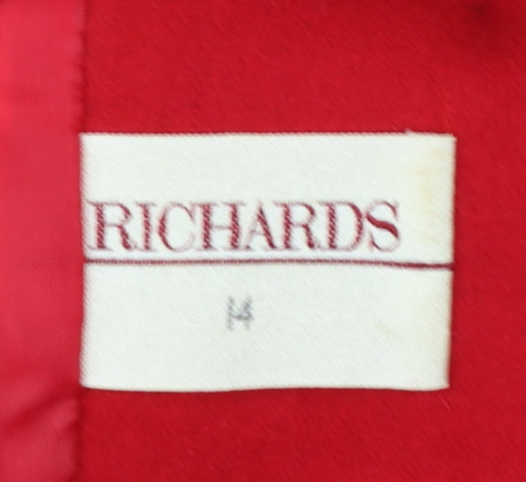 Richards Women Red Wool Blend Single-Breasted Blazer Size 14