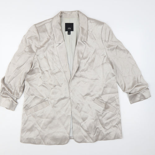 River Island Women’s Beige Tailored Single-Breasted Blazer Size 12