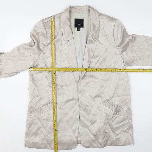 River Island Women’s Beige Tailored Single-Breasted Blazer Size 12