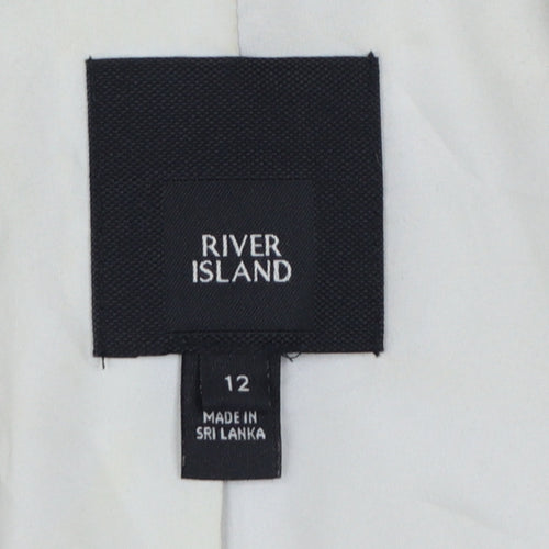 River Island Women’s Beige Tailored Single-Breasted Blazer Size 12