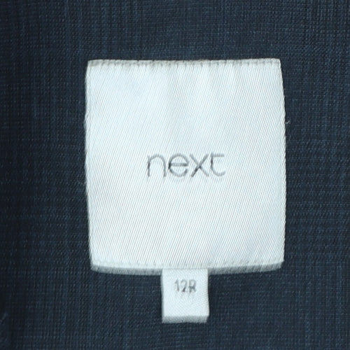 Next Women Blue Check Blazer Size 12 Regular Tailored Jacket