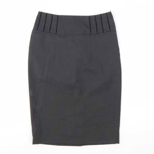 Next Womens Black Pencil Skirt Size 6 Stretch Lined Workwear