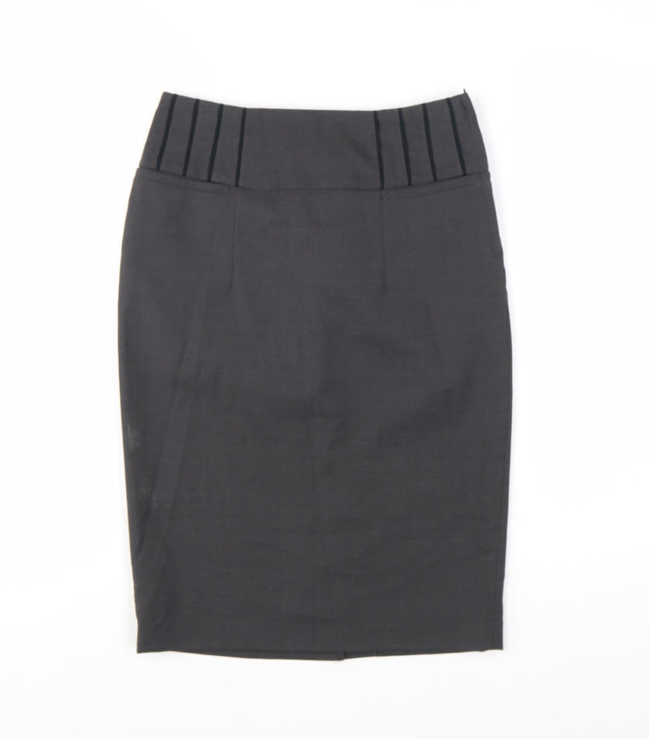 Next Womens Black Pencil Skirt Size 6 Stretch Lined Workwear