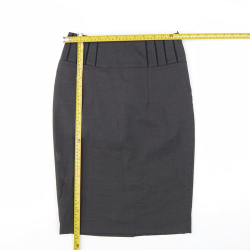 Next Womens Black Pencil Skirt Size 6 Stretch Lined Workwear