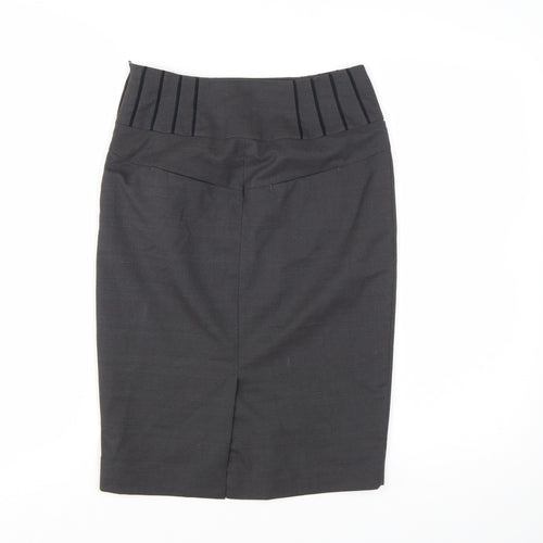 Next Womens Black Pencil Skirt Size 6 Stretch Lined Workwear