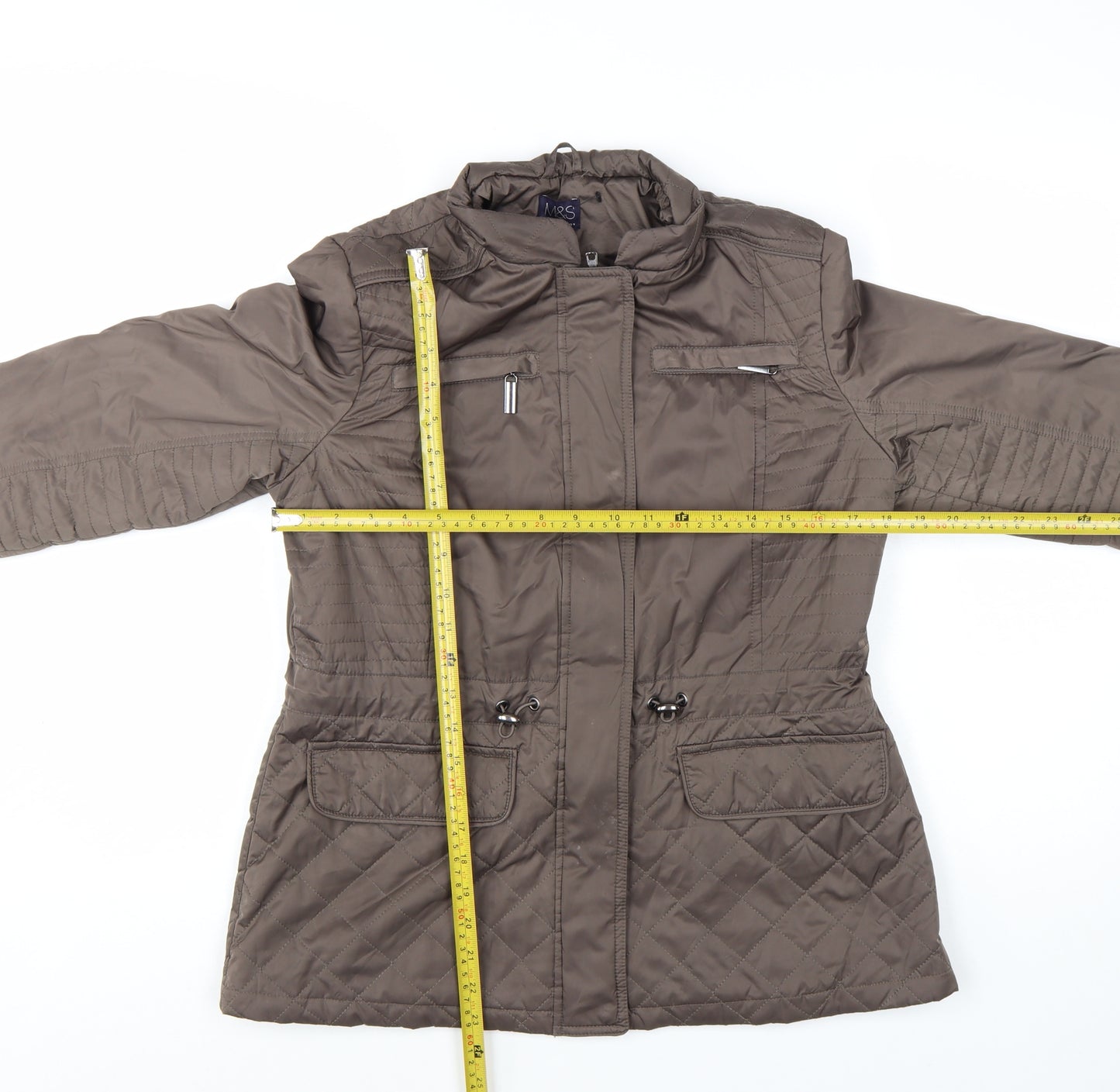 Marks and Spencer Women’s Brown Quilted Mid-Length Jacket UK 12