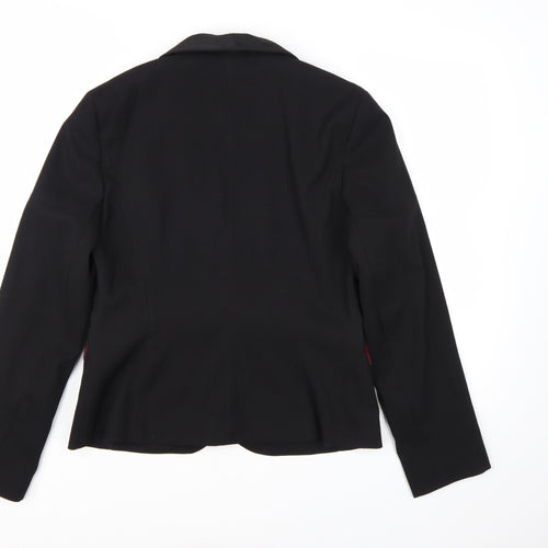 Internacionale Women Black Size 12 Tuxedo Blazer Shawl Lapel Jacket