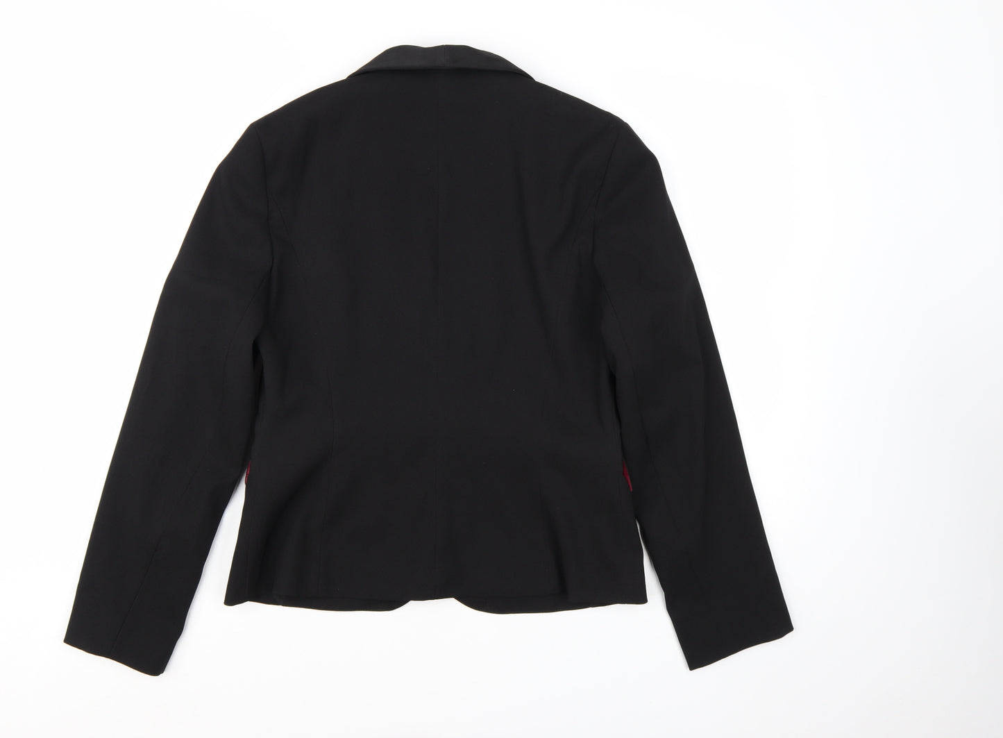 Internacionale Women Black Size 12 Tuxedo Blazer Shawl Lapel Jacket