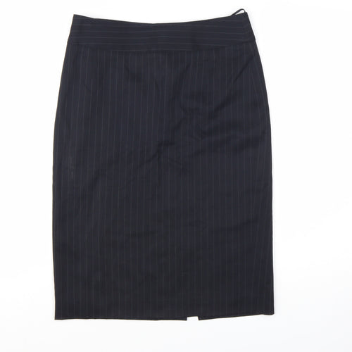 Hugo Boss Women's Black Pinstripe Wool Pencil Skirt Size 6