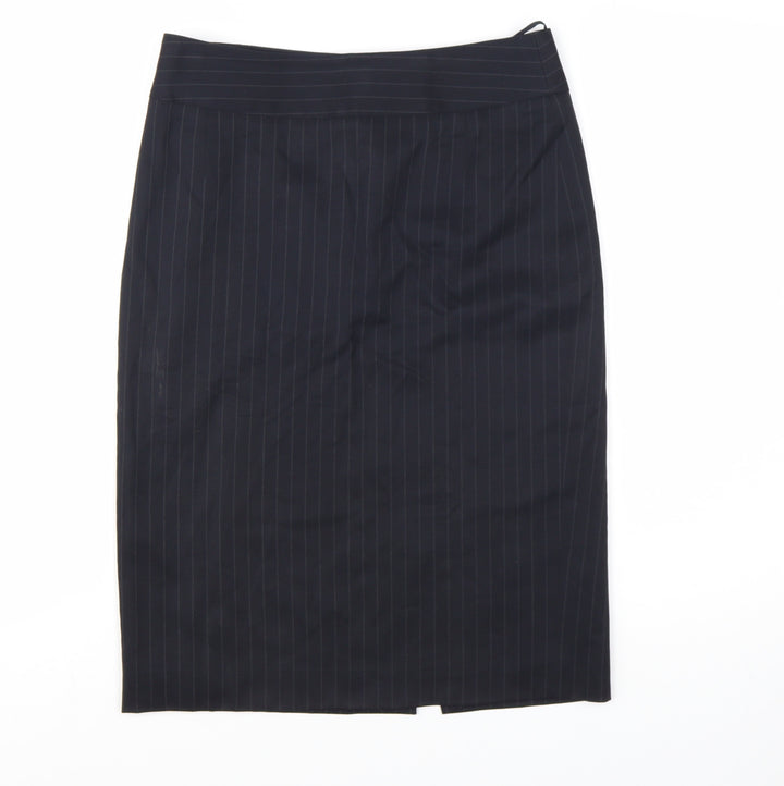 Hugo Boss Women's Black Pinstripe Wool Pencil Skirt Size 6