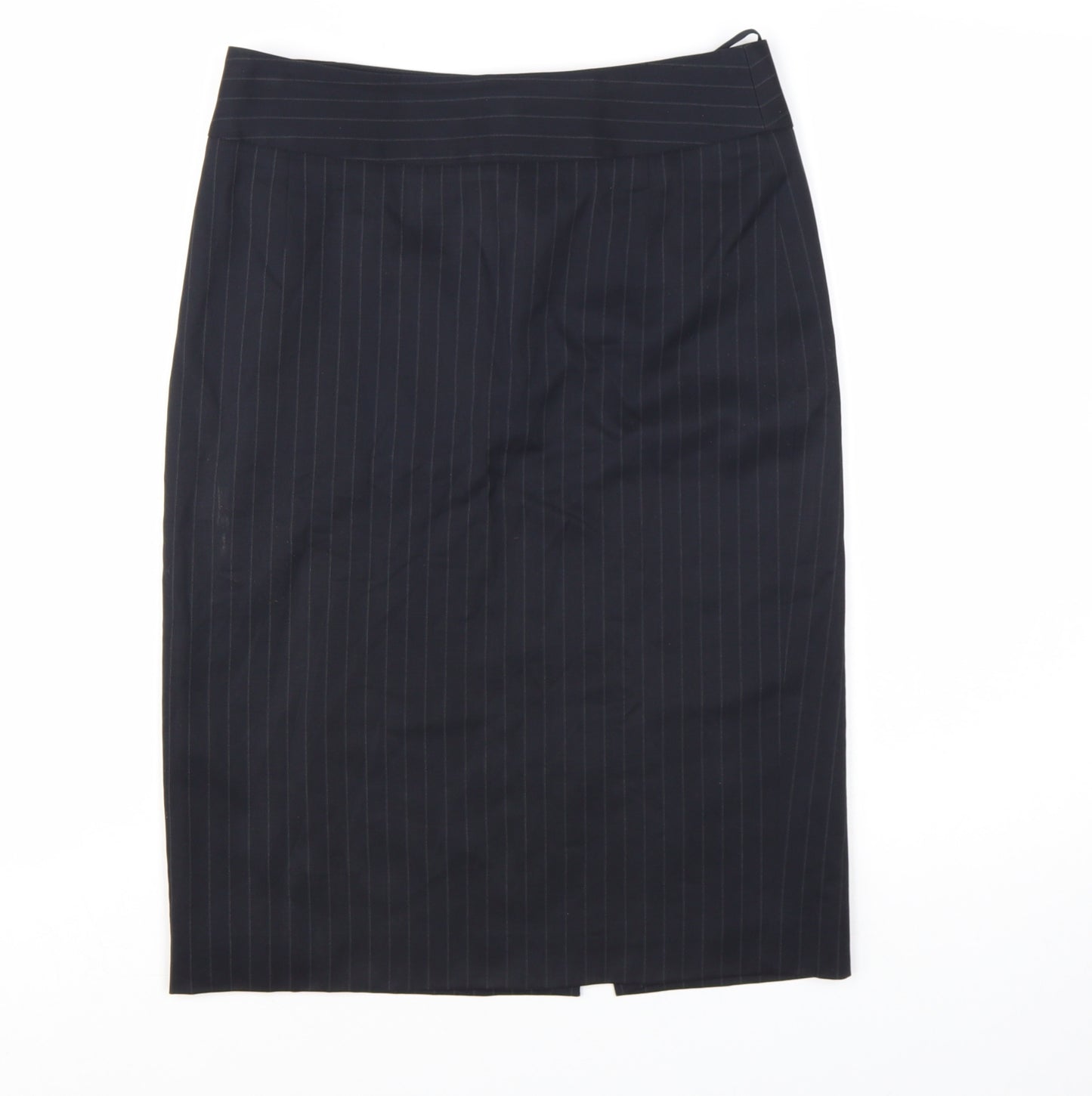 Hugo Boss Women's Black Pinstripe Wool Pencil Skirt Size 6