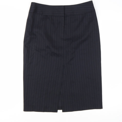 Hugo Boss Women's Black Pinstripe Wool Pencil Skirt Size 6