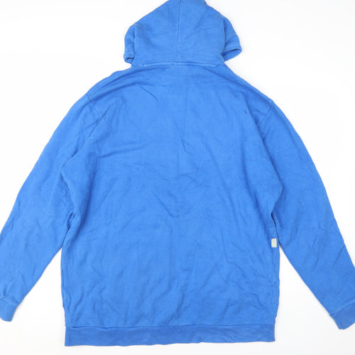 Adidas Men's Blue XL Pullover Hoodie with Trefoil Logo