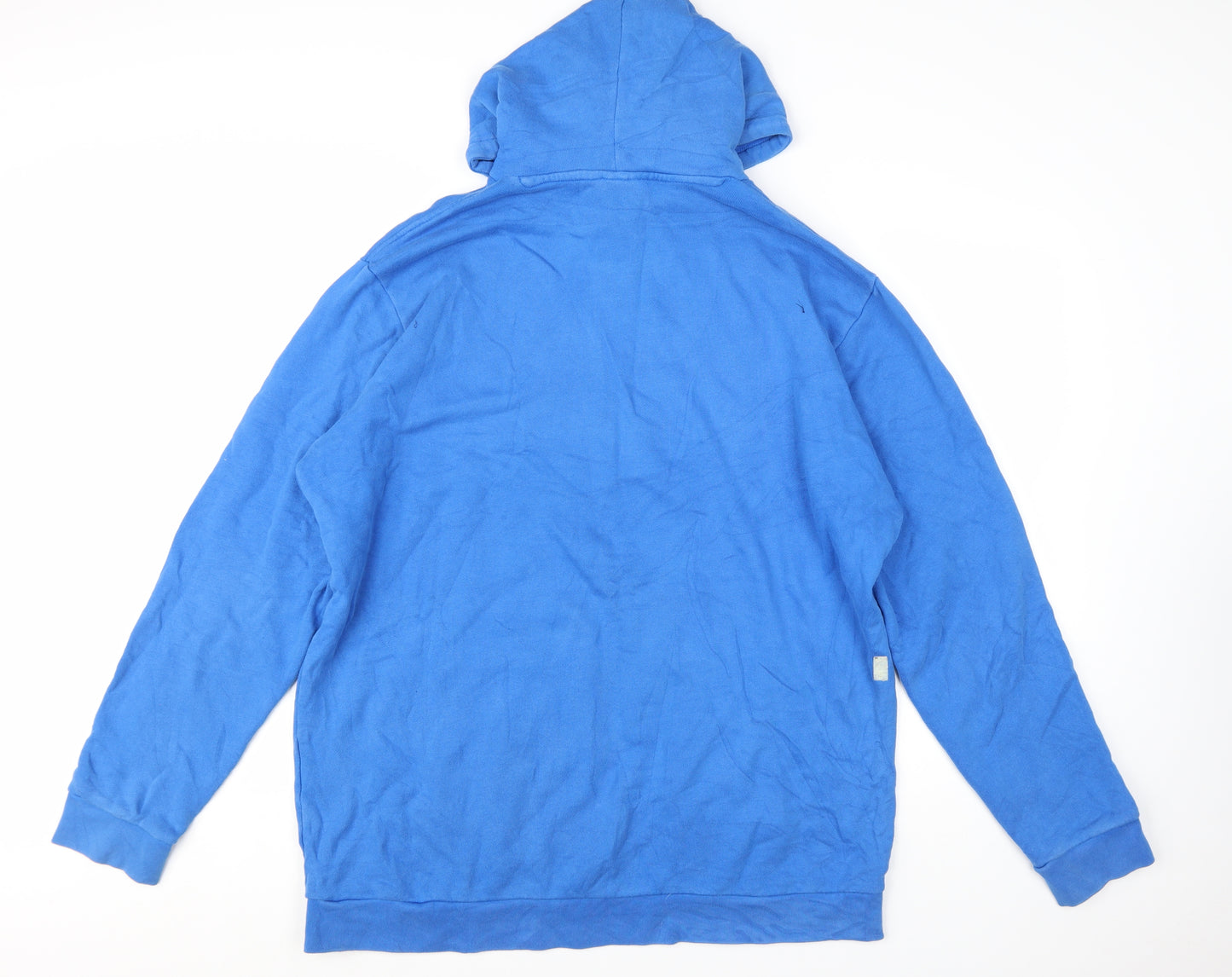 Adidas Men's Blue XL Pullover Hoodie with Trefoil Logo