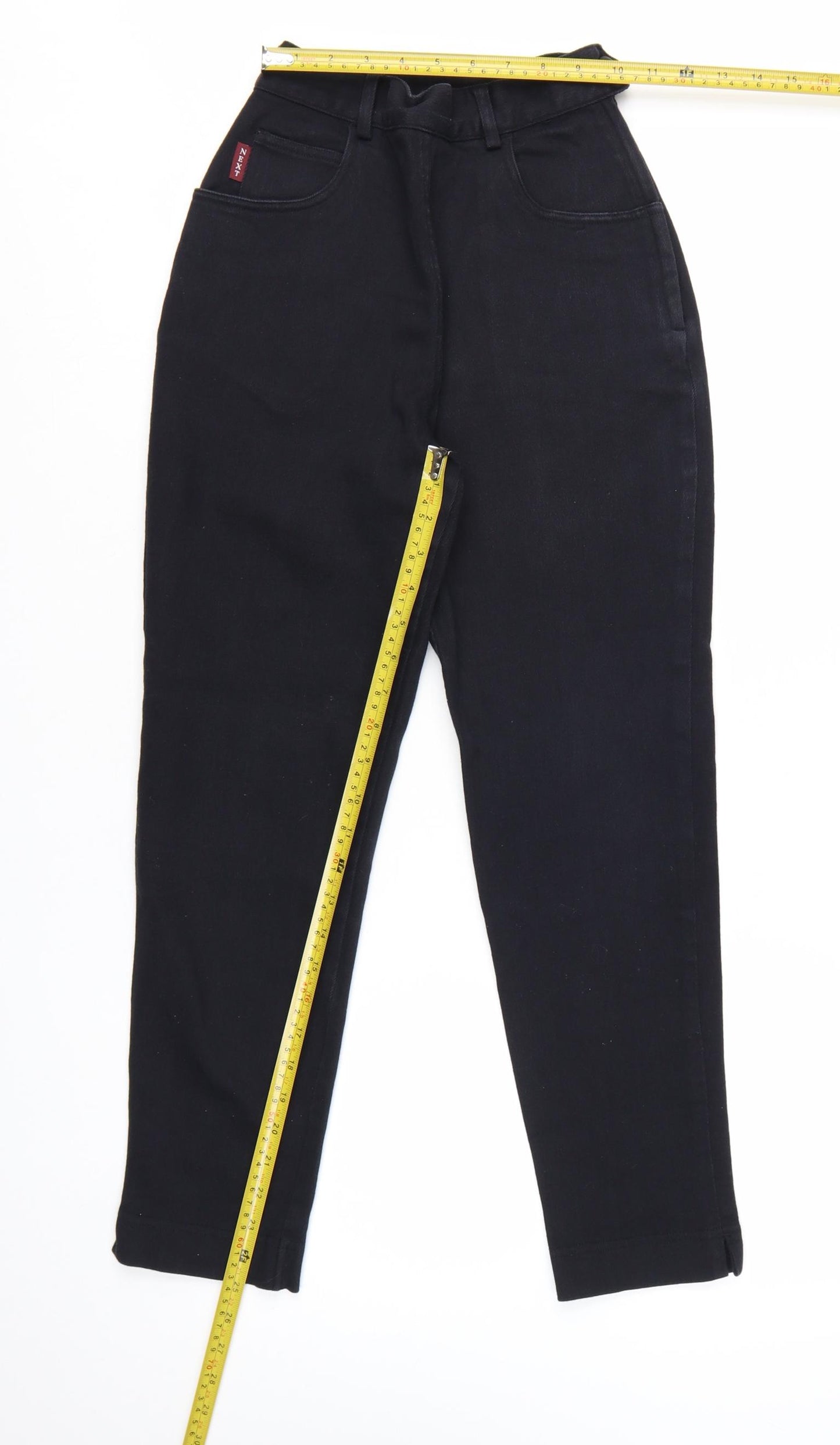 Next Petite Women's Black High Rise Tapered Jeans UK 6