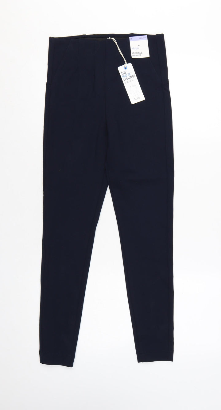 Marks and Spencer Women's Black Size 8 High Rise Magic Leggings