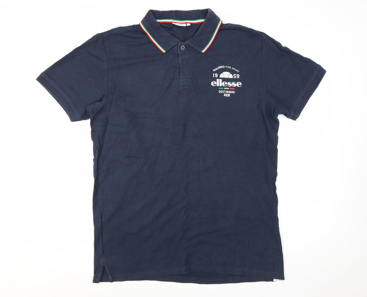 Ellesse Men's Navy Blue Cotton Polo Shirt XXL Classic Fit