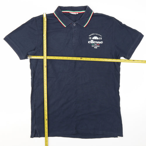 Ellesse Men's Navy Blue Cotton Polo Shirt XXL Classic Fit