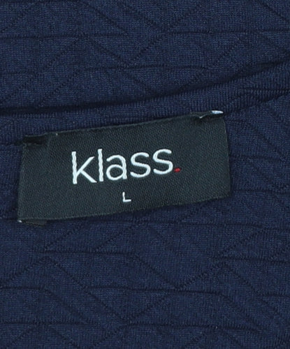 Klass Women Blue L Basic 3/4 Sleeve Jersey Blouse