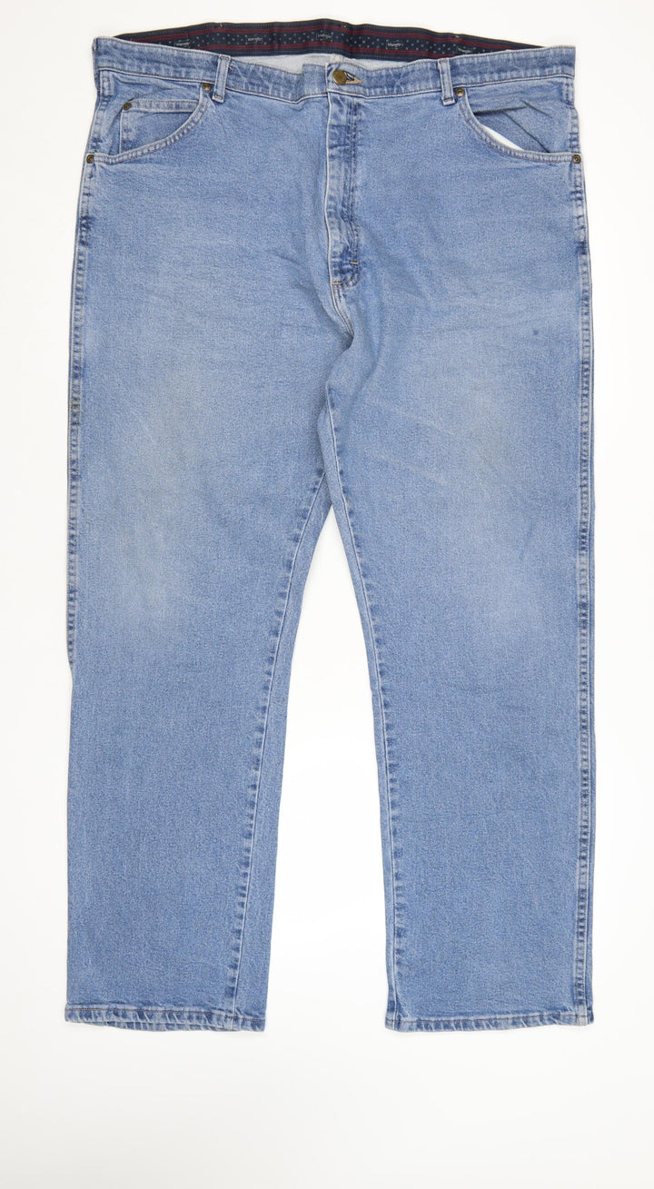 Wrangler Men's Blue Regular Fit Straight Denim Jeans 42x32