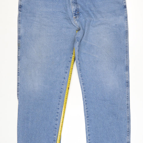 Wrangler Men's Blue Regular Fit Straight Denim Jeans 42x32