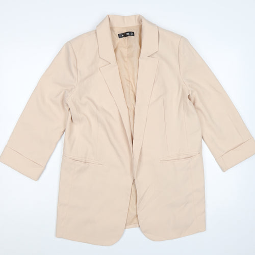 Missguided Women's Beige Blazer Jacket UK 10 Single-Breasted Lined