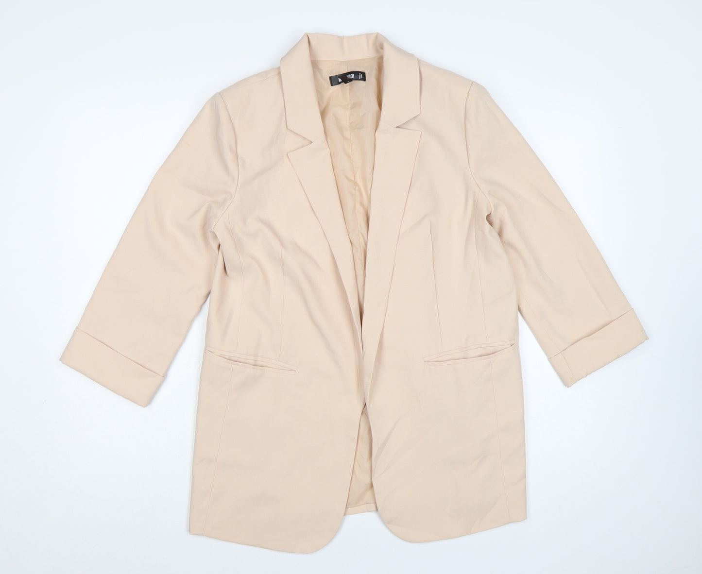 Missguided Women's Beige Blazer Jacket UK 10 Single-Breasted Lined