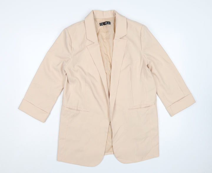 Missguided Women's Beige Blazer Jacket UK 10 Single-Breasted Lined