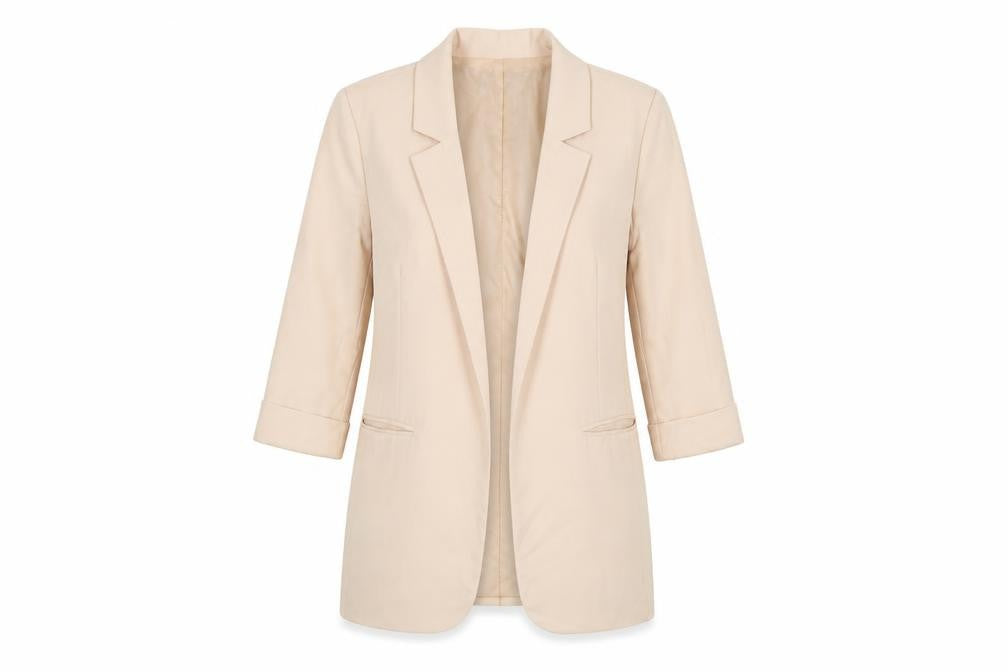 Missguided Women's Beige Blazer Jacket UK 10 Single-Breasted Lined