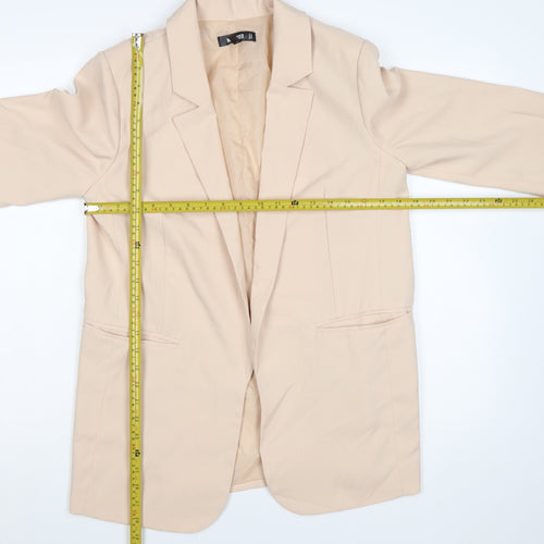 Missguided Women's Beige Blazer Jacket UK 10 Single-Breasted Lined