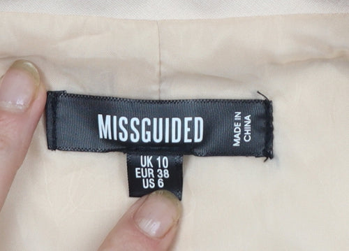 Missguided Women's Beige Blazer Jacket UK 10 Single-Breasted Lined