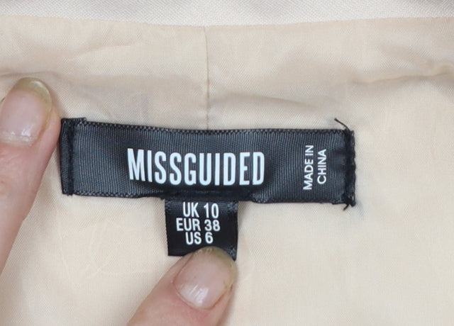 Missguided Women's Beige Blazer Jacket UK 10 Single-Breasted Lined