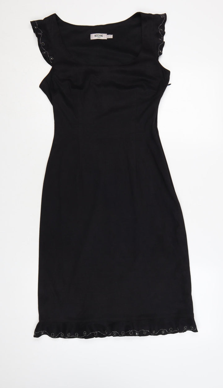 Moschino Jeans Black Sleeveless Women's Dress UK 10 Slim Fit