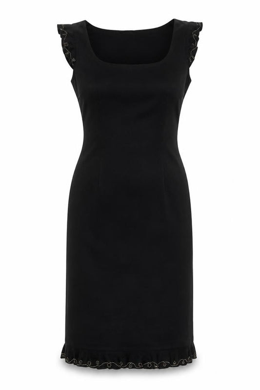 Front view of Moschino Jeans Black Sleeveless Women's Dress UK 10 Slim Fit