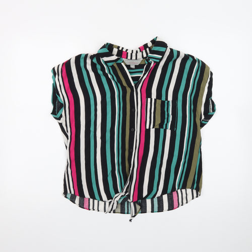 Dorothy Perkins Women's Multicoloured Striped Button-Up Shirt Size 10