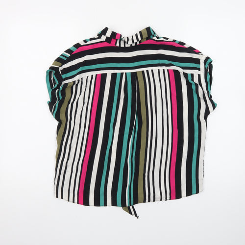 Dorothy Perkins Women's Multicoloured Striped Button-Up Shirt Size 10