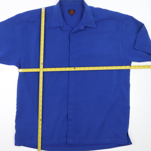 Black Blue Shirts Men's Blue XL Short Sleeve Button-Up Shirt