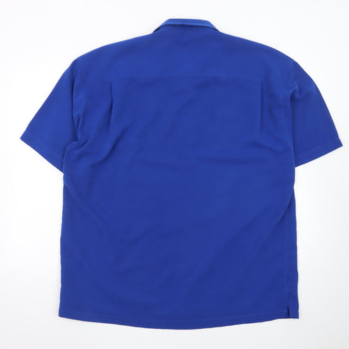 Black Blue Shirts Men's Blue XL Short Sleeve Button-Up Shirt