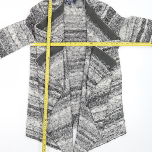 Maine New England Women Grey Size 12 Chunky Knit Open Cardigan