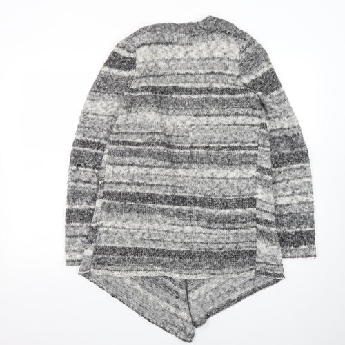Maine New England Women Grey Size 12 Chunky Knit Open Cardigan
