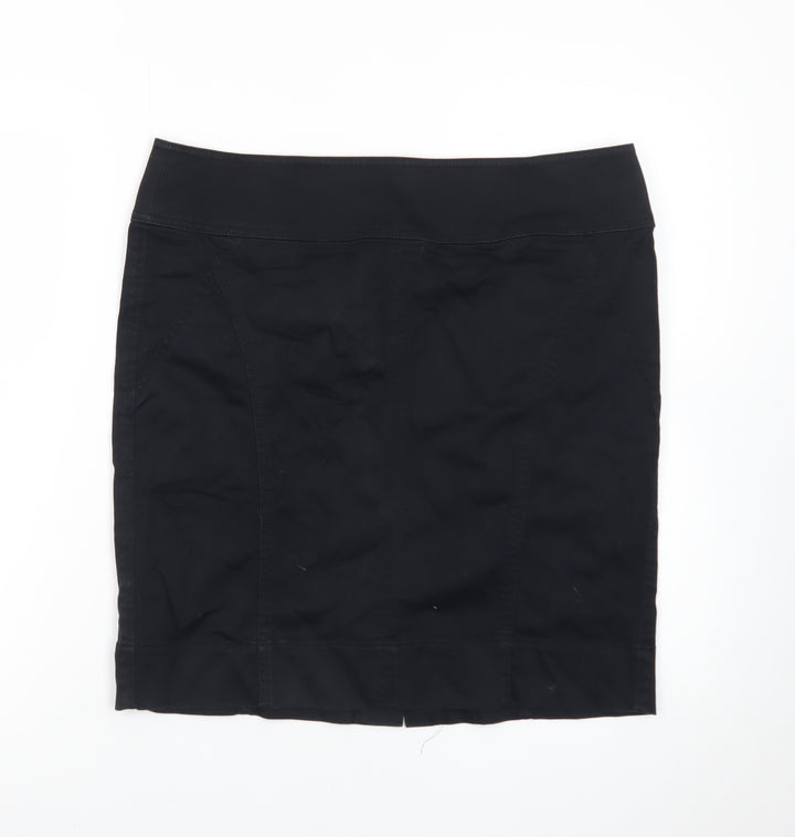 Esprit Women's Black Size 14 Pencil Skirt Cotton Stretch Workwear