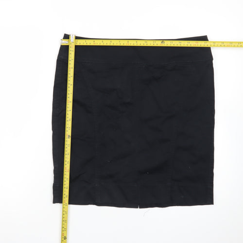 Esprit Women's Black Size 14 Pencil Skirt Cotton Stretch Workwear