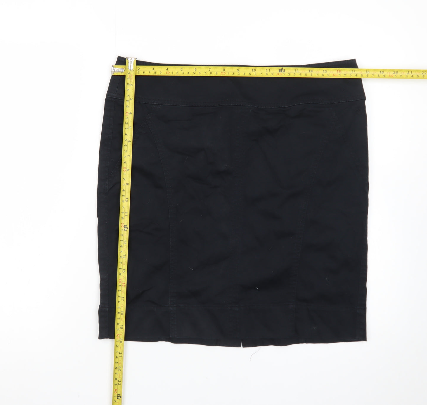 Esprit Women's Black Size 14 Pencil Skirt Cotton Stretch Workwear