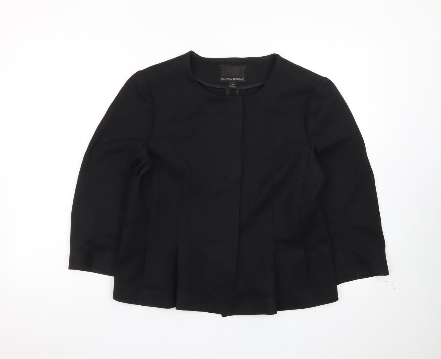 Banana Republic Women Black Size 12 Tailored Suit Jacket