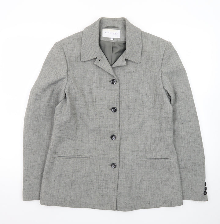 Autonomy Classic Women's Grey Size 14 Single-Breasted Suit Jacket