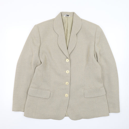 Klass Collection Women's Beige Size 14 Single-Breasted Blazer