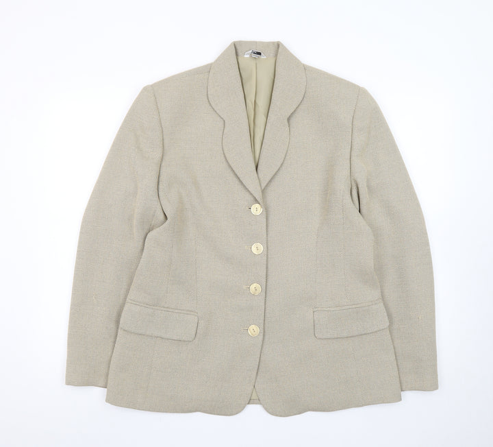 Klass Collection Women's Beige Size 14 Single-Breasted Blazer