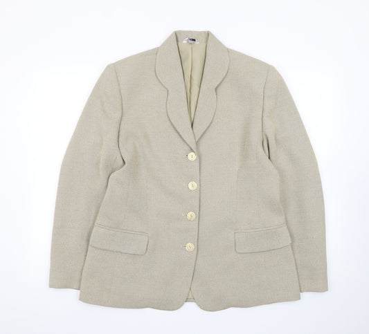 Klass Collection Women's Beige Size 14 Single-Breasted Blazer