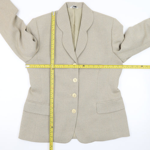 Klass Collection Women's Beige Size 14 Single-Breasted Blazer