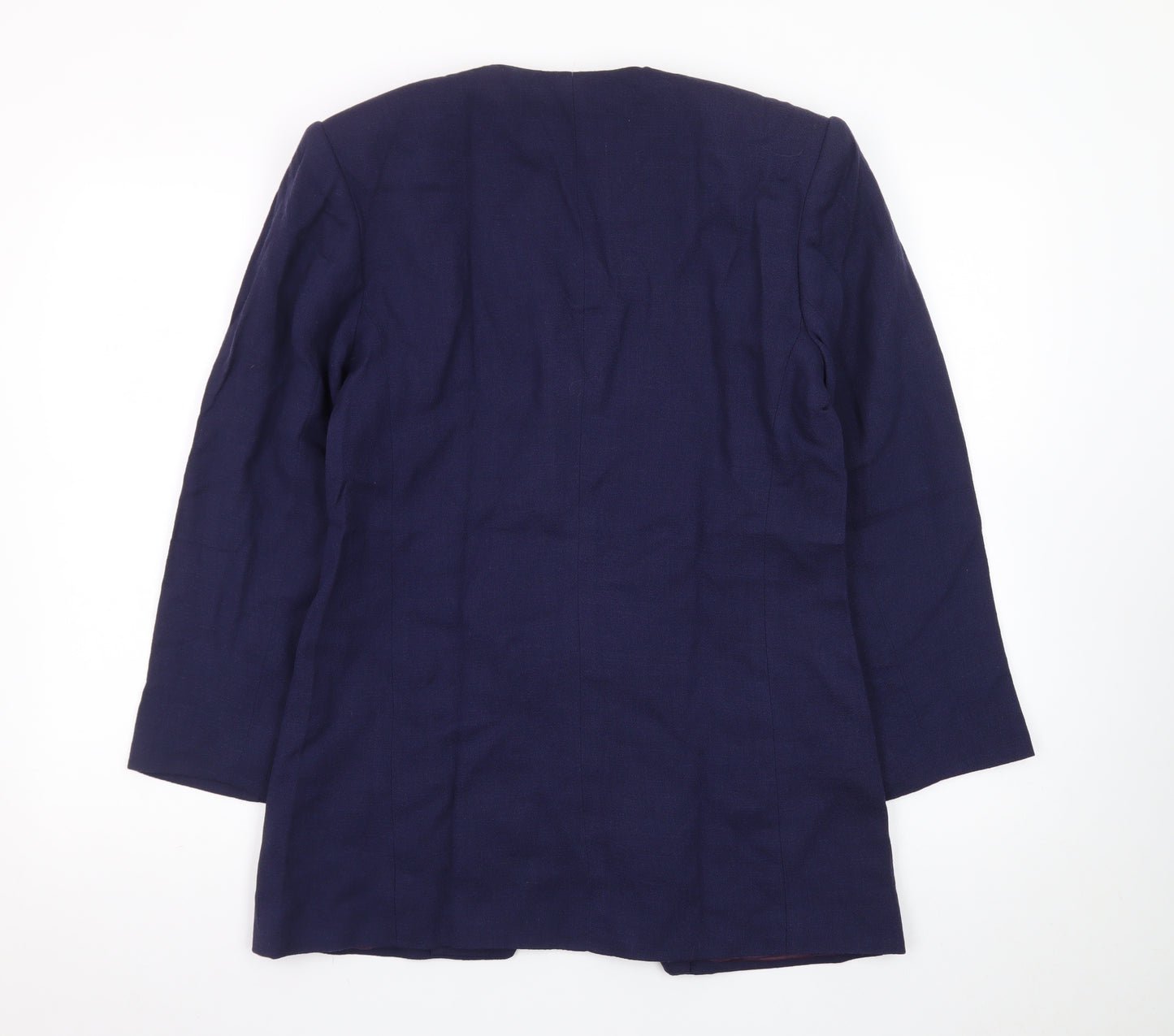 Rickie Freeman Terijon Women Blue Wool Long Blazer Size 10